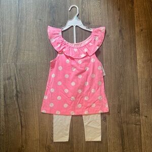 Carter’s Pink Polka Dot Dress with White Leggings